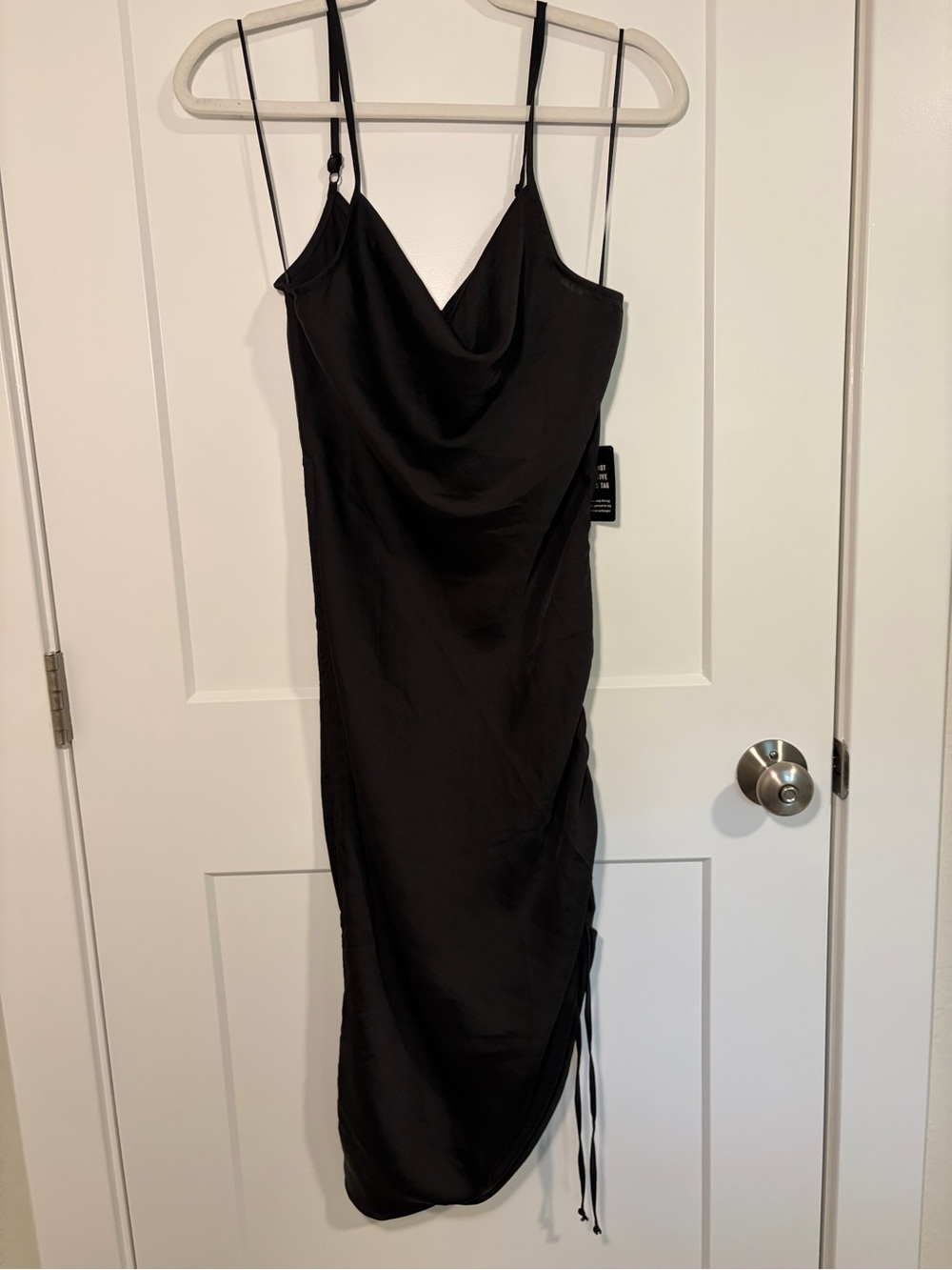 NWT express size medium black satin midi dress